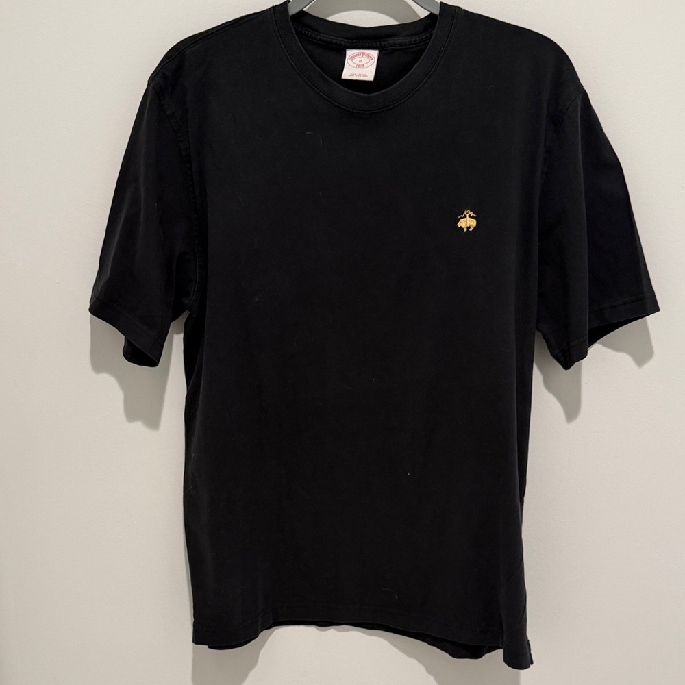 Brooks Brothers Black Short Sleeve Tee with Gold Logo